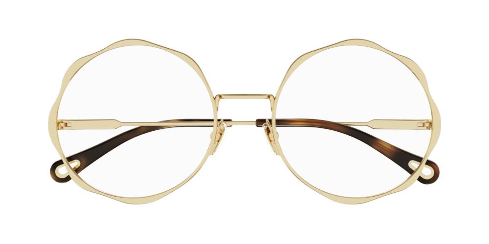 CH0185O Gold Round Eyeglasses