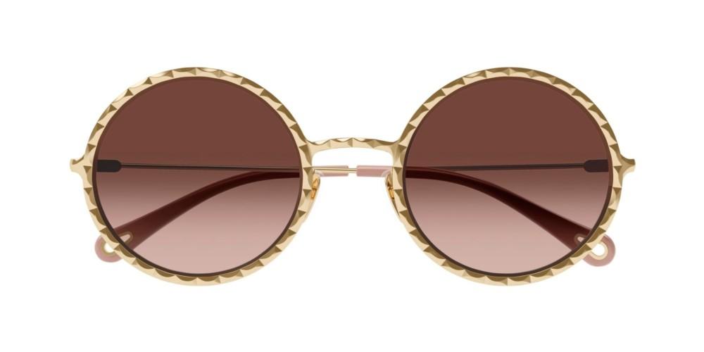 CH0230S Gold Round Sunglasses