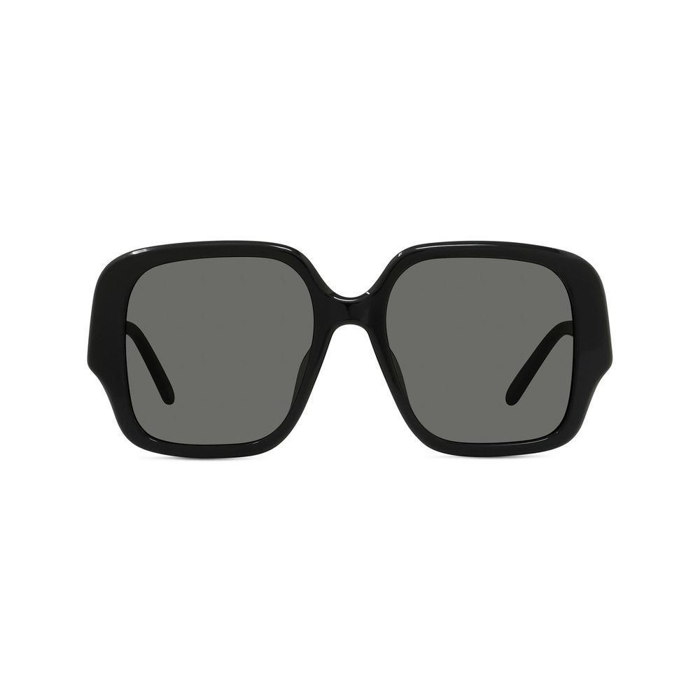 Slim Black Geometric Sunglasses