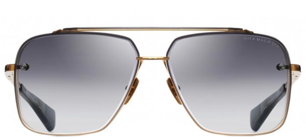 MACH-SIX Gold Geometric Sunglasses