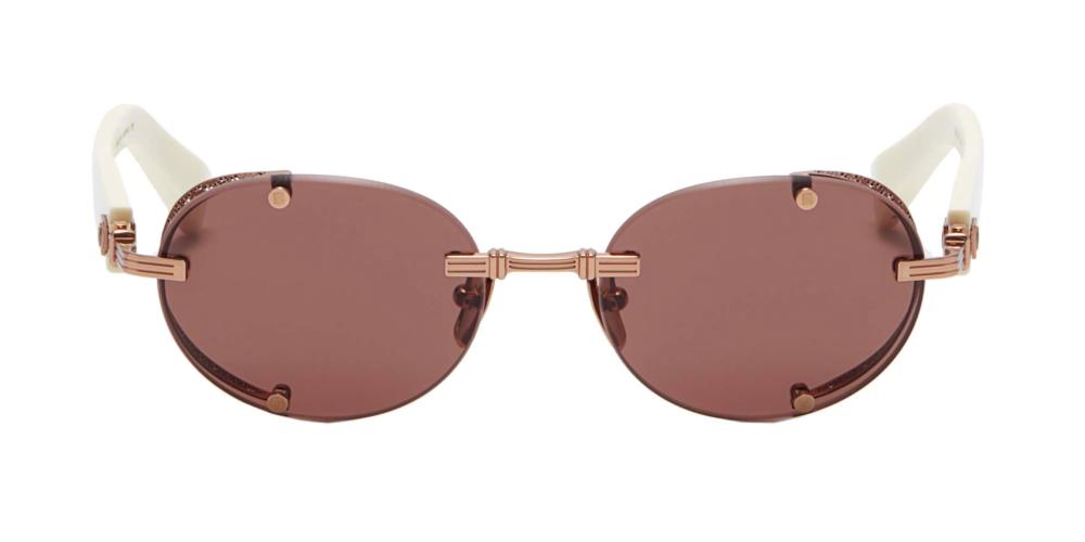 MONSIEUR Rose Gold Round Sunglasses