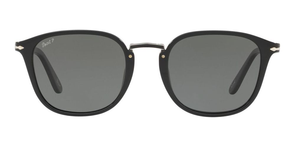 PO 3186S Black Geometric Sunglasses