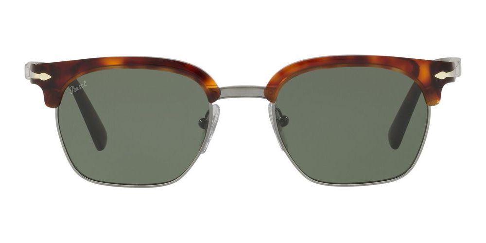 PO 3199S Havana Geometric Sunglasses