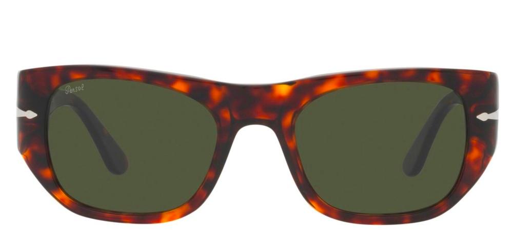 PO 3308S Havana Geometric Sunglasses