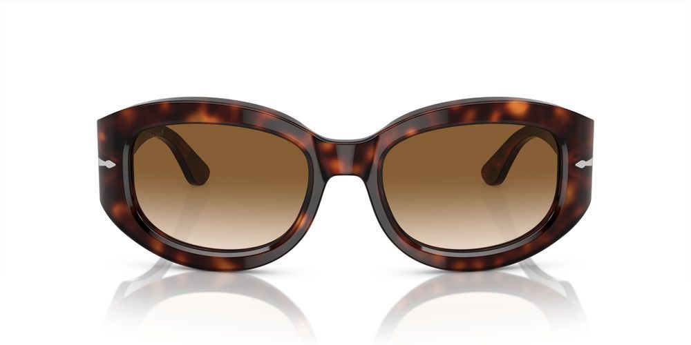 PO 3335S Havana Geometric Sunglasses
