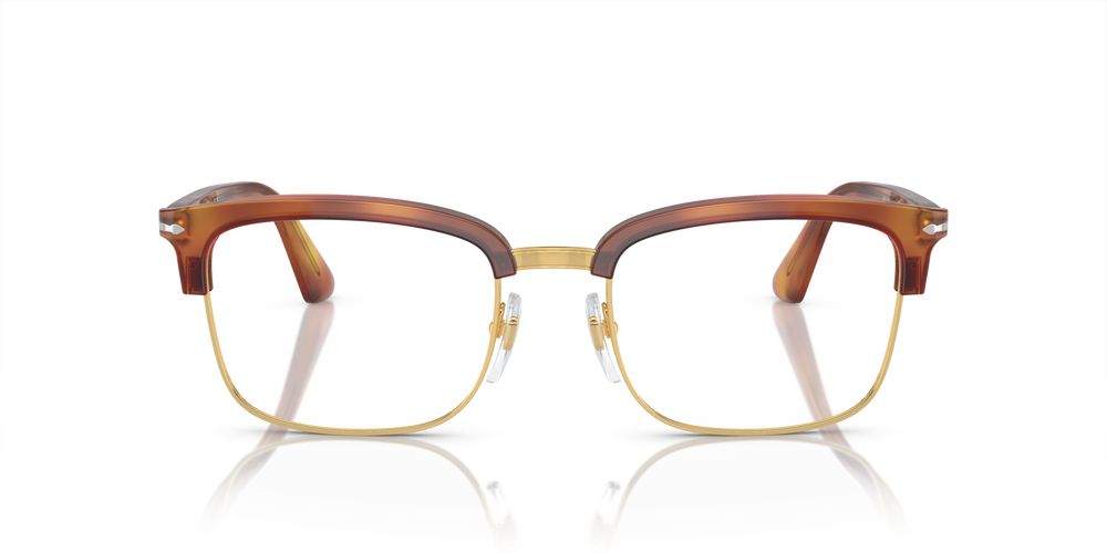 PO 3340V Brown Geometric Eyeglasses