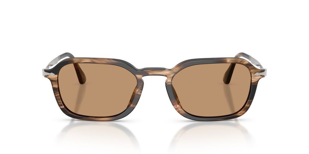PO 3381S Havana Geometric Sunglasses