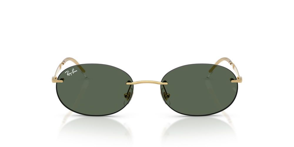 RB 3767 Gold Oval Sunglasses
