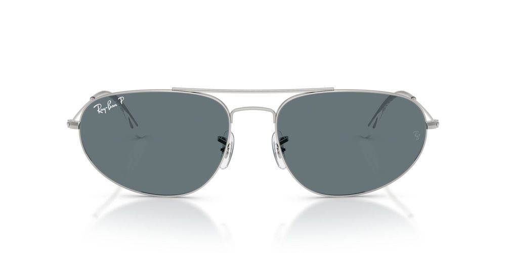 RB 3945 Silver Oval Sunglasses
