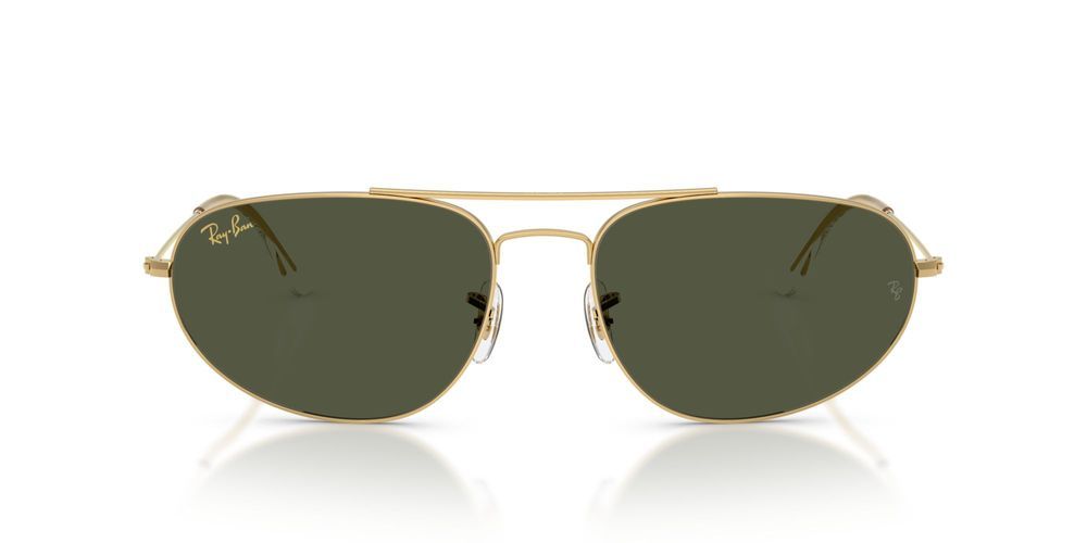 RB 3945 Gold Oval Sunglasses