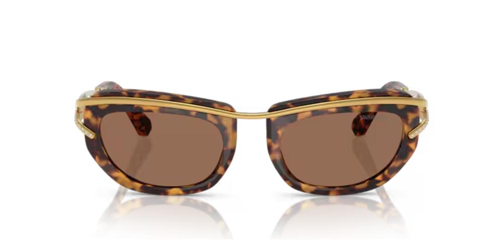 SK7026 Havana Geometric Sunglasses