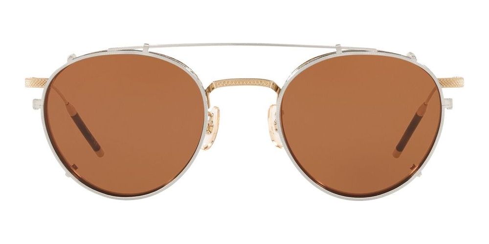 TK-1 CLIP OV 1274TC Silver Round Eyeglasses
