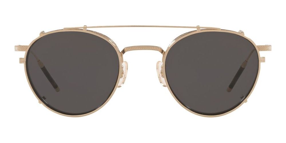 TK-1 CLIP OV 1274TC Gold Round Eyeglasses