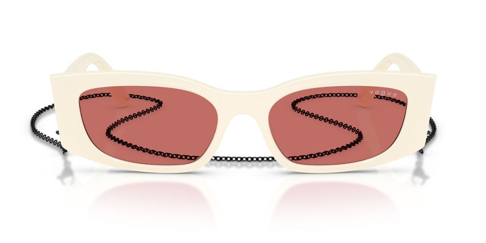 VO5655SU White Rectangle Sunglasses