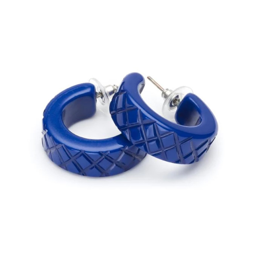 Indigo Fakelite Hoop Earrings By Splendette