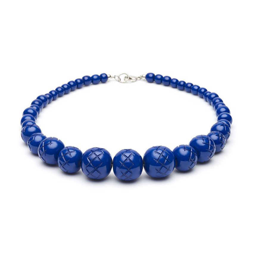 Indigo Fakelite Beads Necklace By Splendette