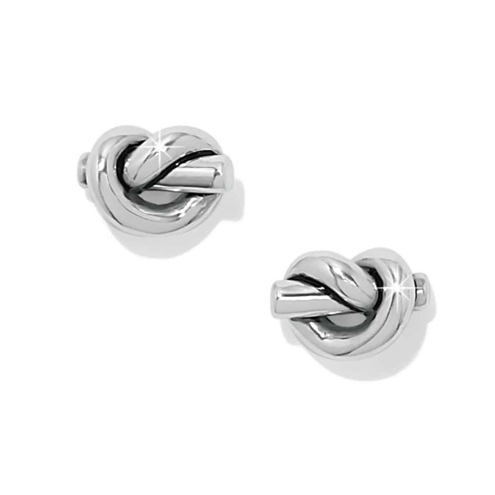 Brighton Silver Interlok Single Knot Mini Earrings