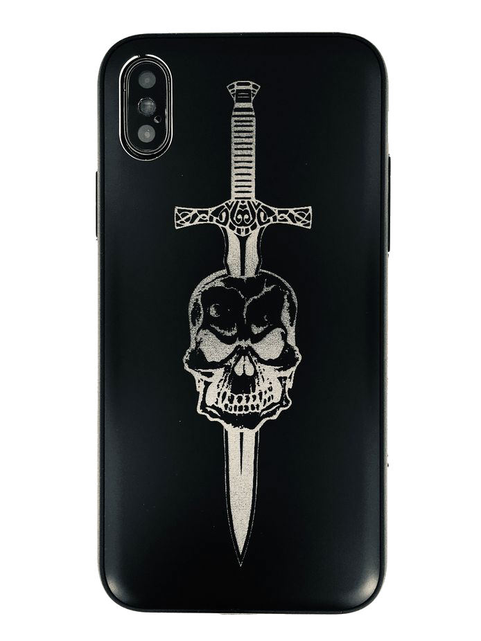 iPhone & Samsung Aluminum Metal Cell Phone Case Cover Skin Skull & Sword #0281