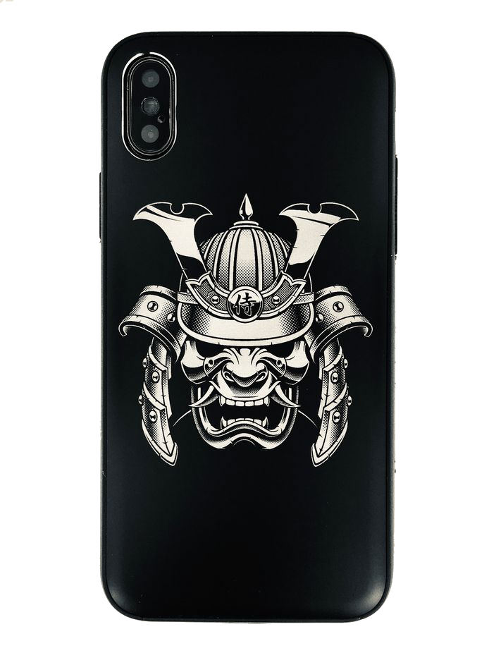 iPhone & Samsung Metal Phone Case Cover Japanese Samurai War Mask & Helmet #0274
