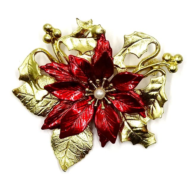 Red And Gold Poinsettia Pin By Kenneth Cole