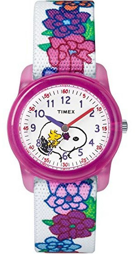 Kid's Timex Time Machines Peanuts Edition Snoopy White Flower Watch TW2R41700