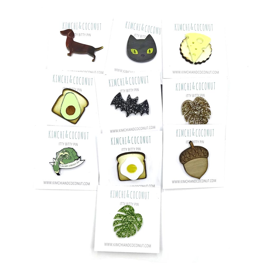 Itty Bitty Pins By Kimchi And Coconut Pick Your Style