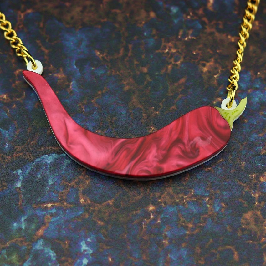 Chili Pepper Necklace By Kimchi And Coconut