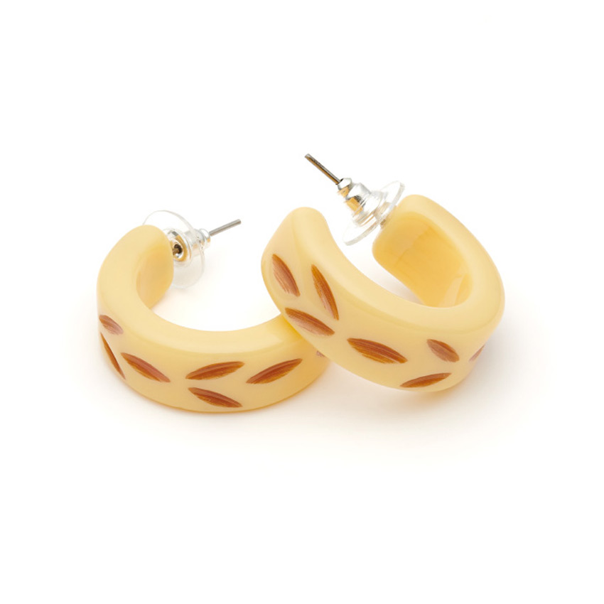 Lait Carved Hoop Earrings By Splendette - Second Owner