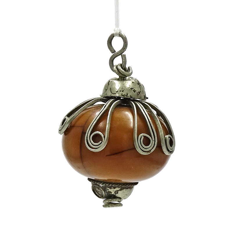 Vintage Large African Amber Bead Pendant