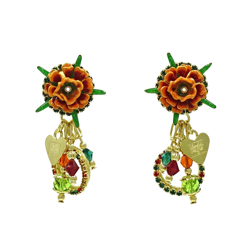 Marigold Marmalade Flower Earrings By Lunch At The Ritz LATR