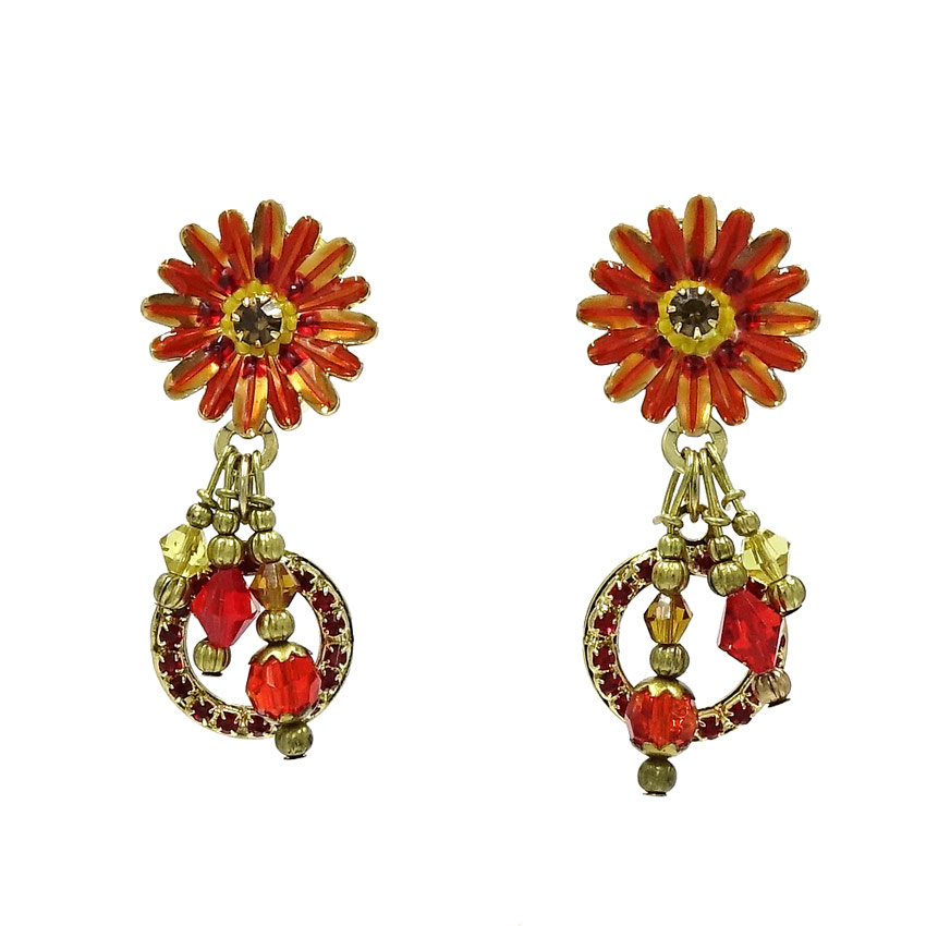 Lunch At The Ritz Gerbera Daisy Earrings