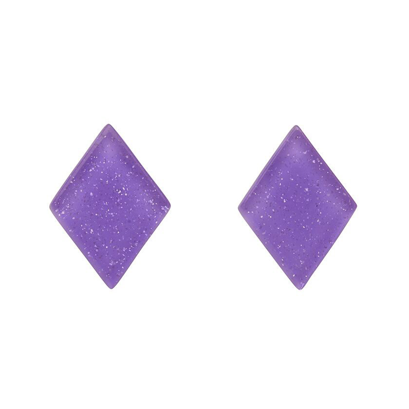 Lavender Glitter Resin Diamond Earrings By Erstwilder