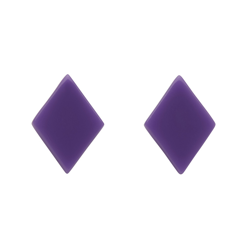 Lavender Solid Resin Diamond Earrings By Erstwilder