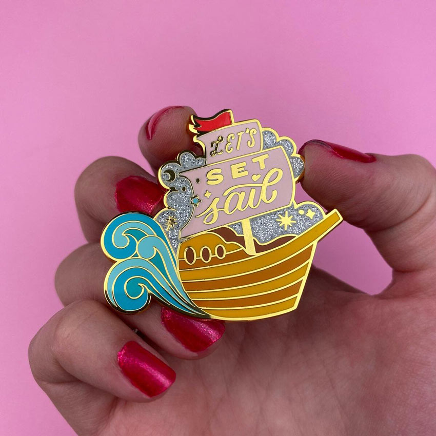 Let's Set Sail Enamel Pin By Erstwilder X Liz Harry