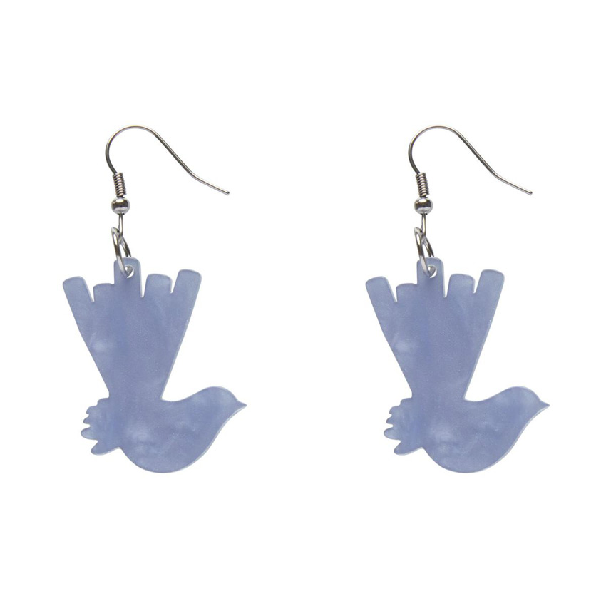 Light Blue Ripple Wagtail Drop Earrings By Erstwilder