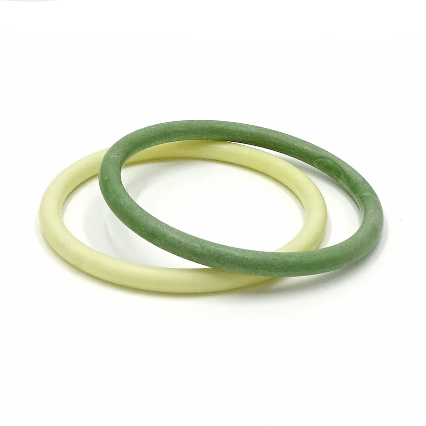 Vintage Pale Yellow Olive Nylon Bangle Bracelet Set