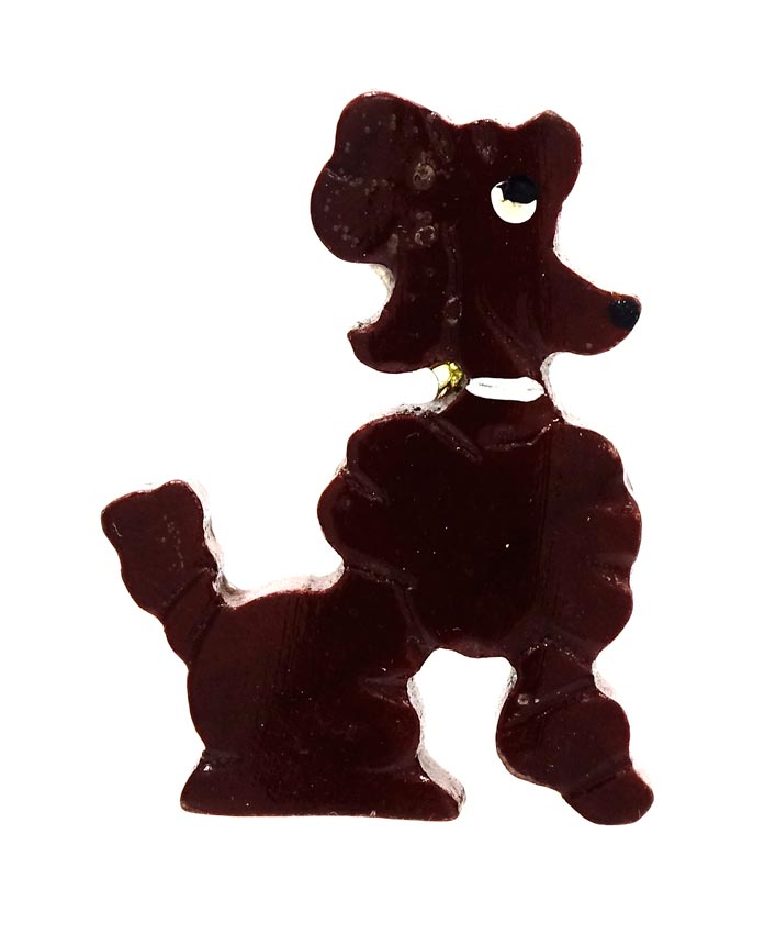 Vintage Wooden Poodle Pin