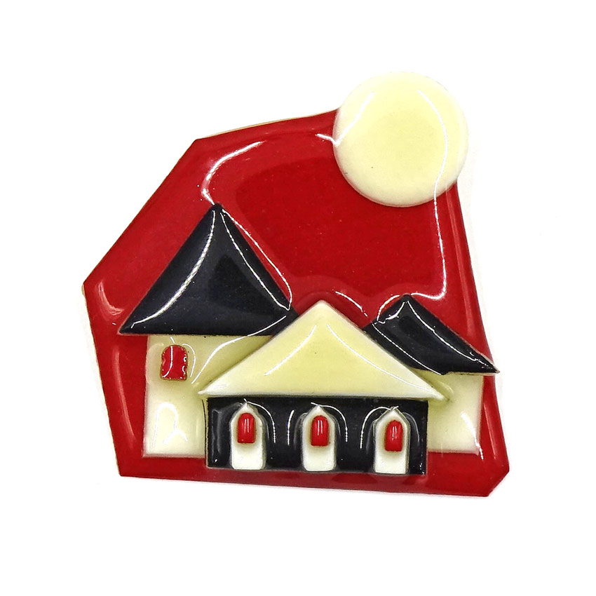 Lucinda Red Black And Cream House Pin