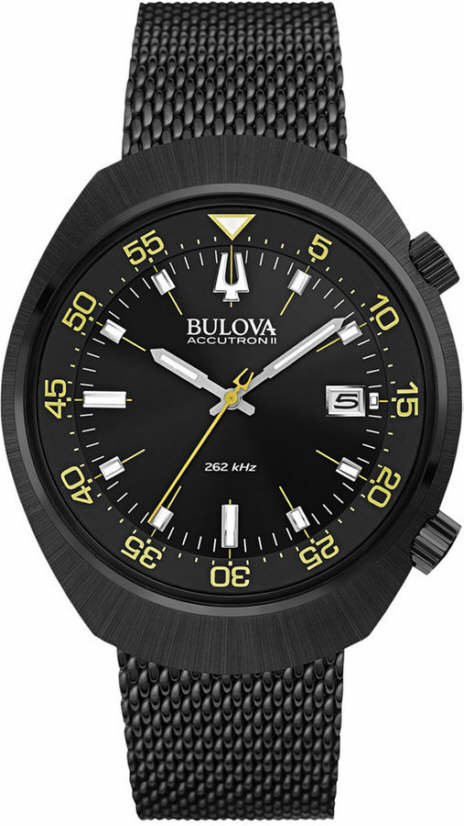 Men's Bulova Accutron II Black Mesh Display Watch 98B247