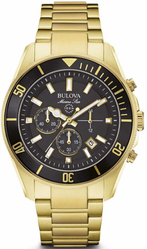 Men's Bulova Marine Star Gold Link Chronograph Watch 98B250