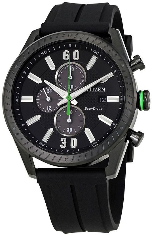 Men's Citizen Check This Out Chronograph Black Rubber Strap Watch CA0665-00E