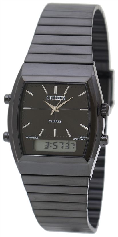 Men's Citizen Digital Analog Black Steel Watch JM0545-58E