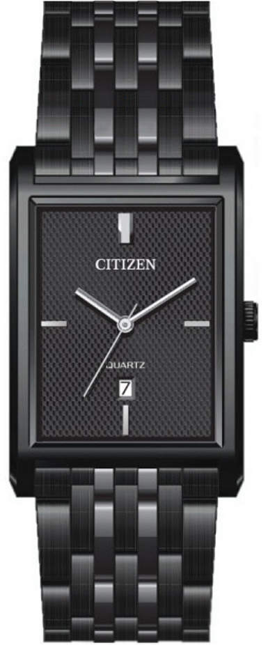 Men's Citizen Dress Black Case and Steel Bracelet Watch BH3005-56E