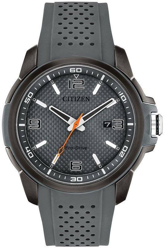 Men's Citizen Drive Eco-Drive Grey Slicone 45mm Watch AW1157-08H