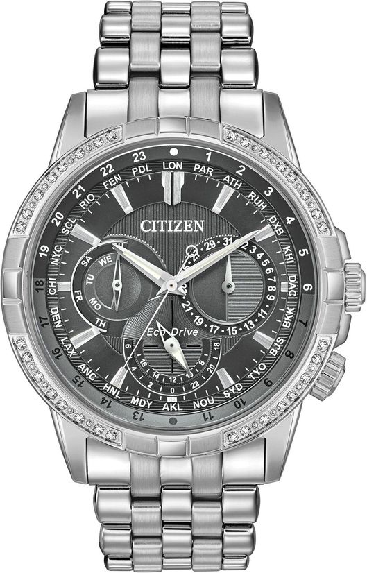 Men's Citizen Eco-Drive Calendrier Silver Solar Watch BU2080-51H