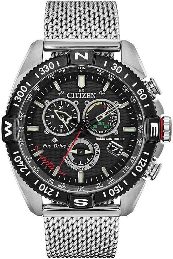 Men's Citizen Eco-Drive Promaster Navihawk Silver Watch CB5840-59E
