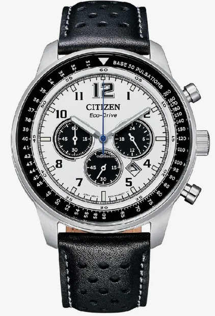 Men's Citizen Eco-Drive Sport Chronograph White Dial Watch CA4500-32A