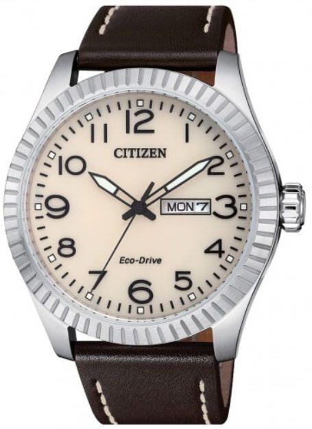 Men's Citizen Eco-Drive Urban Solar Powered Leather Strap Watch BM8530-11X