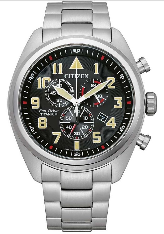 Men's Citizen Garrison Super Titanium Pilot Chronograph Watch AT2480-81E