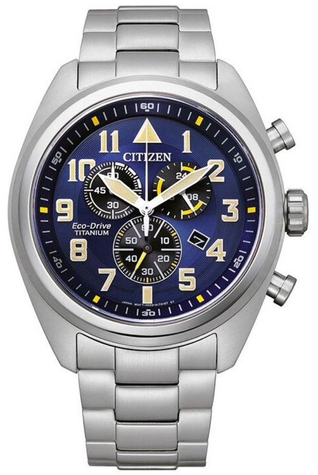 Men's Citizen Garrison Super Titanium Pilot Chronograph Watch AT2480-81L